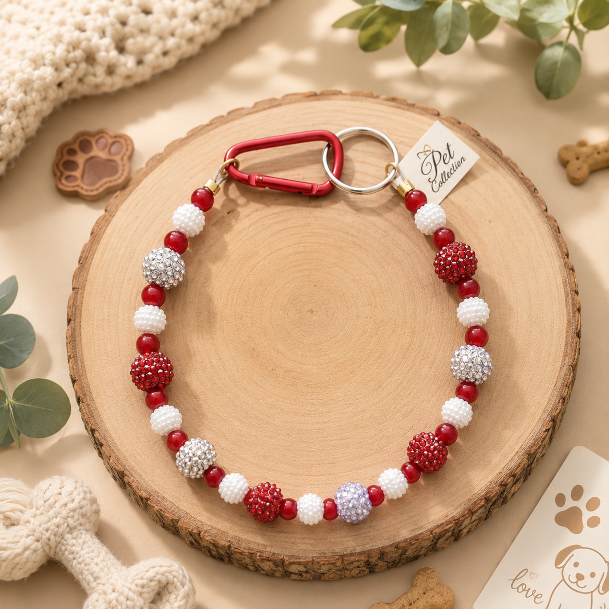 Collana per Cani "Sparkling Pearl" – Perle e Brillantini 8mm